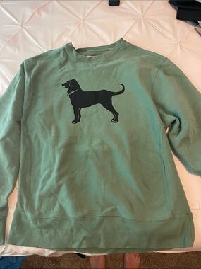 The Black Dog Green Crewneck Sweatshirt with Black Dog Graphic